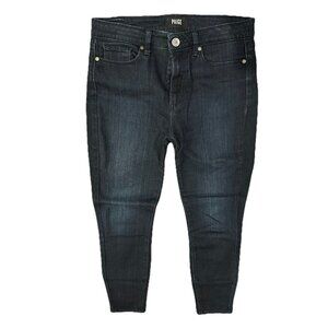 Paige Hoxton Ankle Jeans Women 29 Blue Mid Rise Dark Wash Stretch Preppy